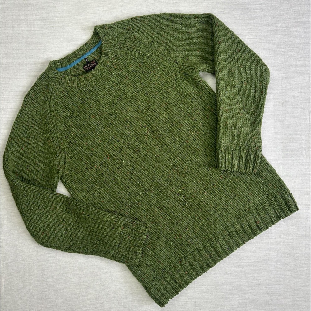 Barbour Beacon Knit Crewneck Sweater Jumper Multicolor Fleck Men L Green Chunky